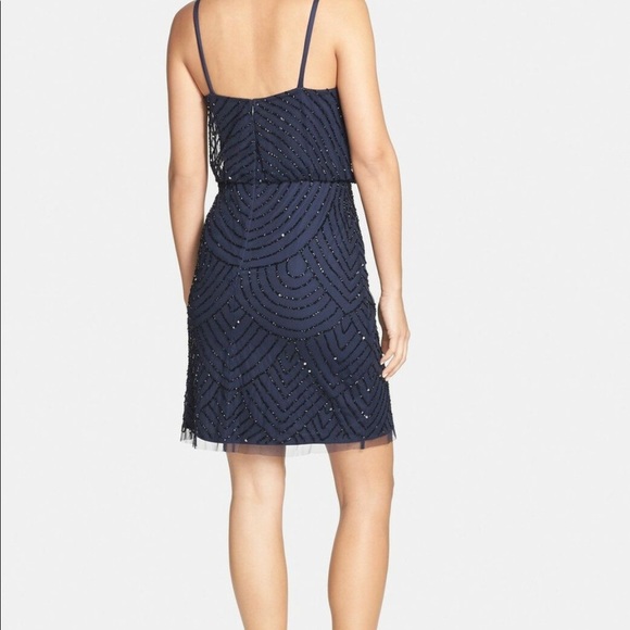 Adrianna Papell Blouson Beaded Mini Dress - Picture 2 of 6